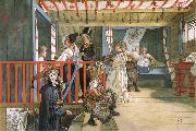 Carl Larsson Name Day at the Storage Shed oil painting on canvas